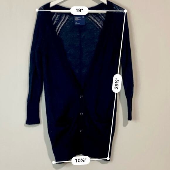 American Eagle Women’s Long Sleeve Button Front Cardigan Sweater Blue Size L - Picture 6 of 8